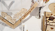 Load image into Gallery viewer, Wedding Day Alternative Guest Book, Large Heart with Wooden Hearts for Guests to Sign
