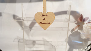 Wedding Day Alternative Guest Book, Large Heart with Wooden Hearts for Guests to Sign