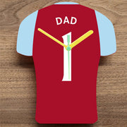 Number 1 DAD Quartz Clock In Shape of Football Shirts In Your Favourite Team Colours,, Prem + Championship