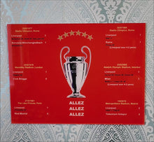 Load and play video in Gallery viewer, Liverpool 6 Champions League / European Cup Wins, Year Stadium Score &amp; Scorers, on Acrylic Wall Art
