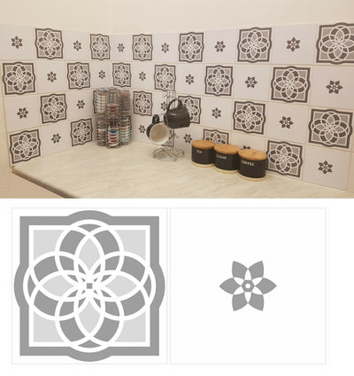 Mosaic Tile Stickers, Pack Of 24, All Sizes, Waterproof, Transfers For Kitchen / Bathroom Tiles G20 - Bolsover Designs